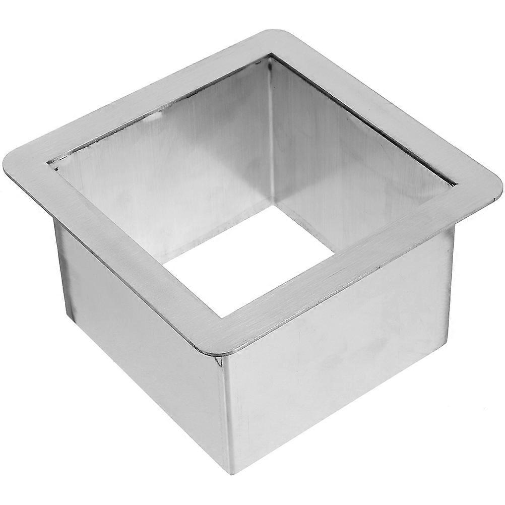 Stainless Steel Built In Kitchen Trash Grommet | Square Drop In Waste Chute | Resistant, Easy Clean & Install, Space Saving Bench Insert