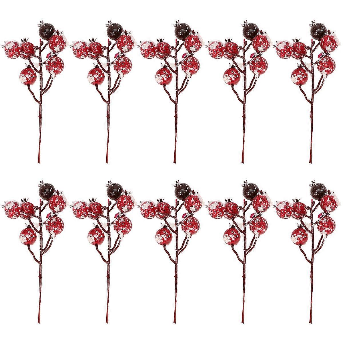 Pomegranate Decoration Simulation Pomegranate Flower Arrangement Branches Home Decor Realistic and Red 23x7x6cm DIY Handmade Design 10Set