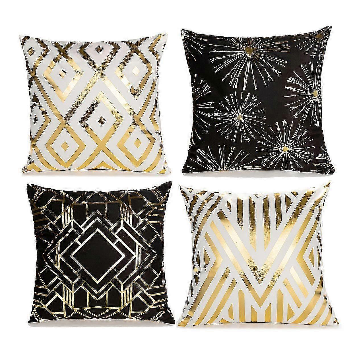 Gilded Throw Case 4 Set, Home Couch Decor Cushion Covers