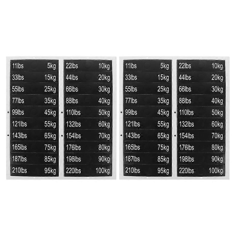 Self Adhesive Labels for Gym Weight Identification 2 Sheets