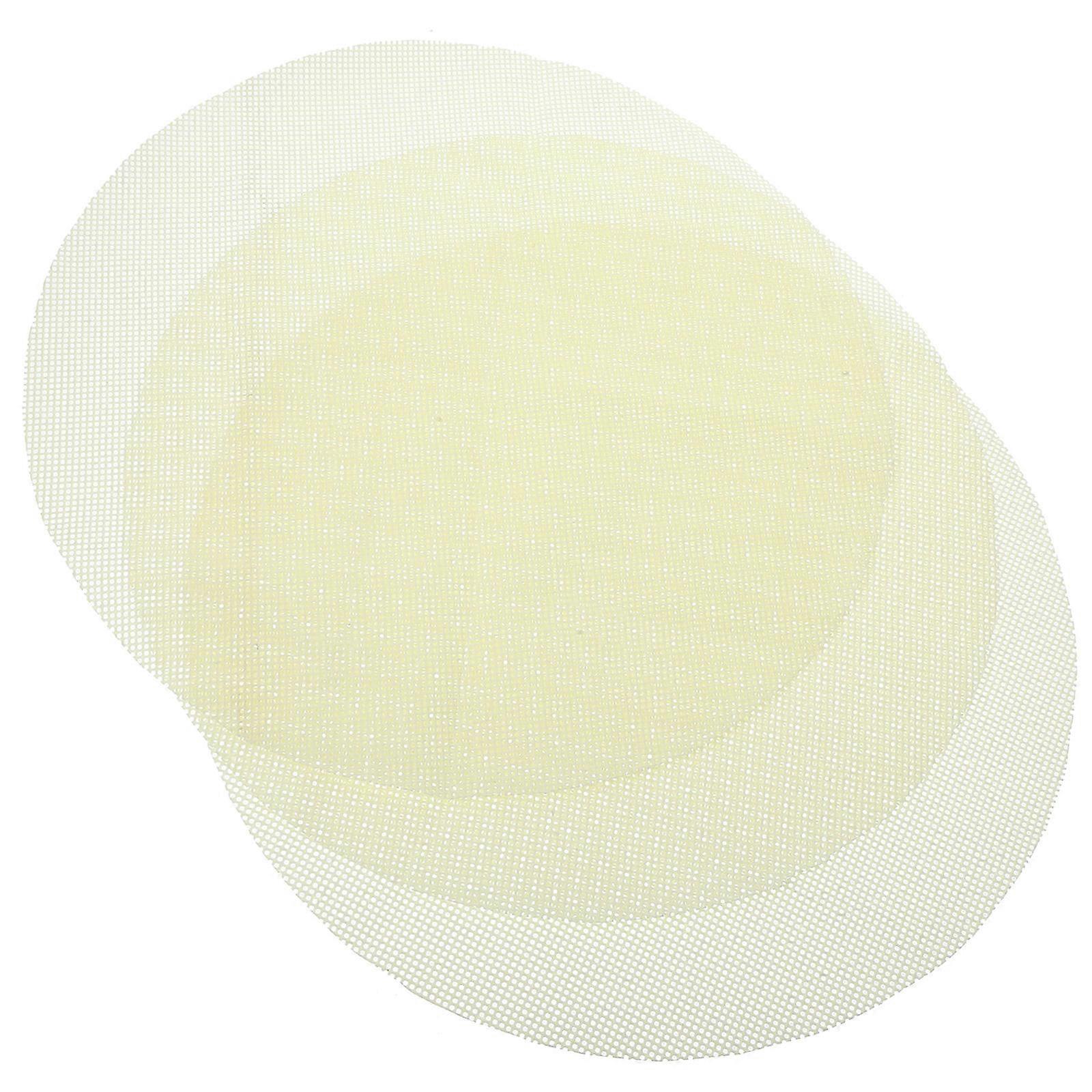 Steamed Buns Mesh Non Stick Baking Mats For Households Even Heating 32.00X32.00X0.10CM Light Yellow 3Pcs