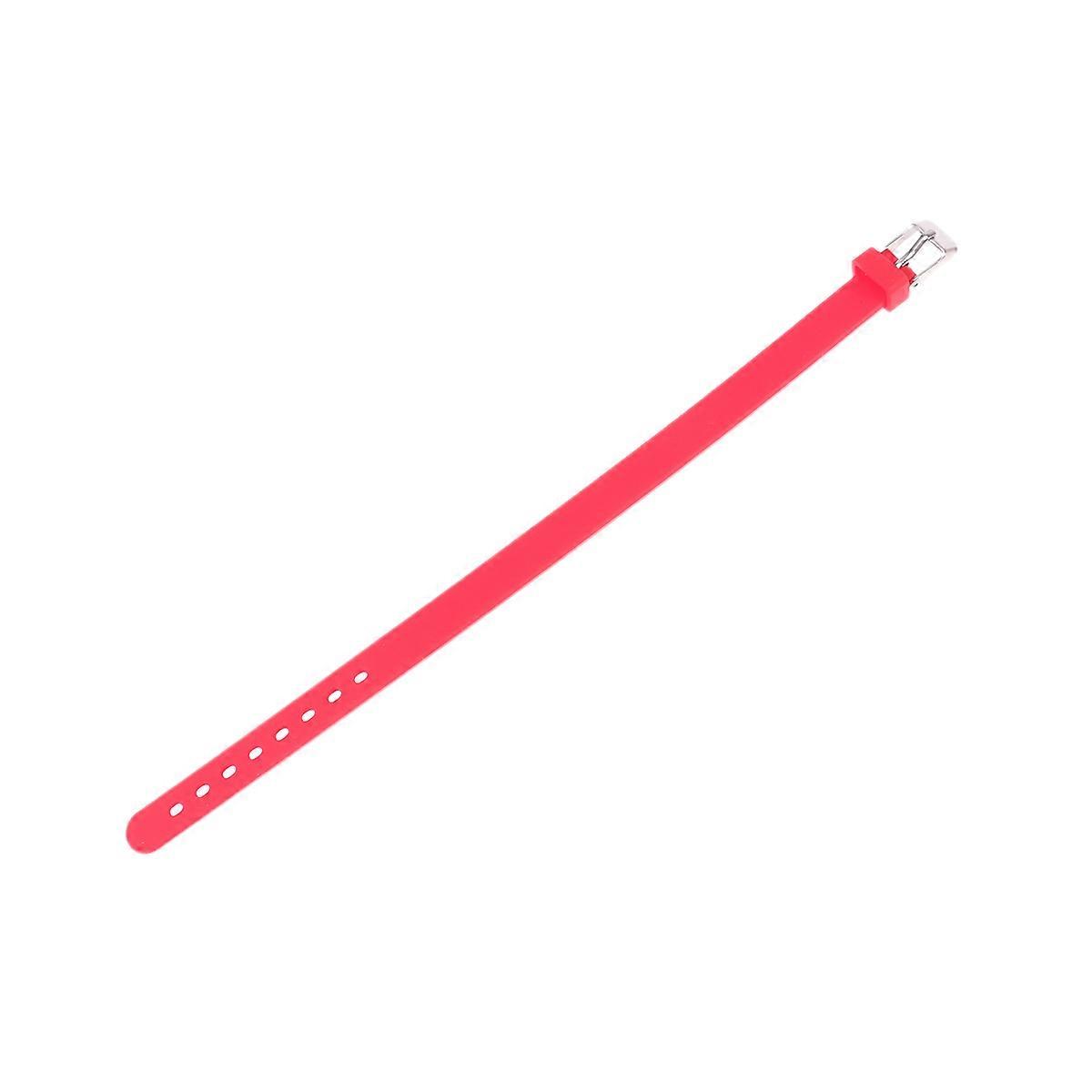 Wristbands For Kids Simple Silicone Bracelet Red Color Round Shape Comfortable Stretch 1Pack