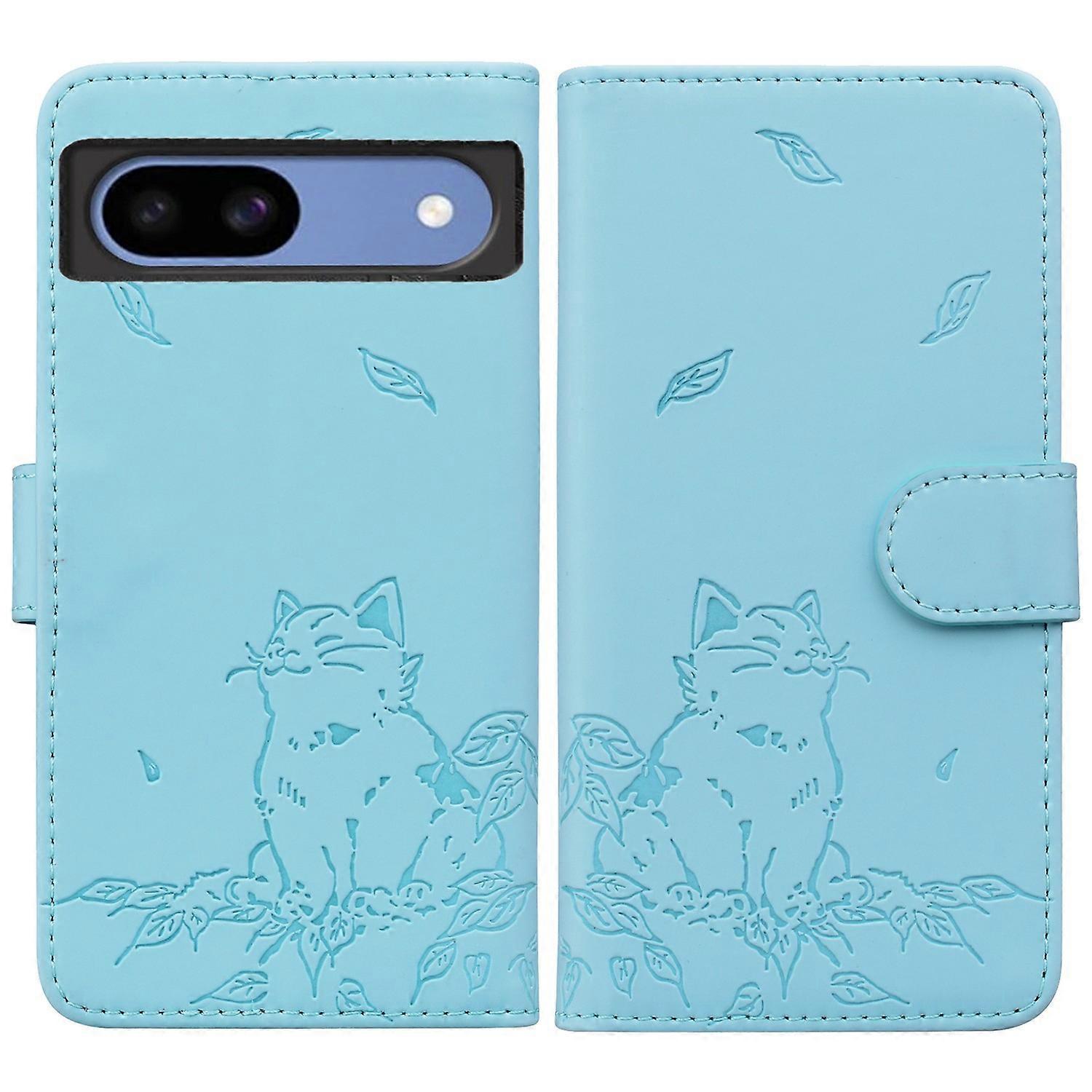 For Google Pixel 8a Case Wallet Cat Pattern Imprinted Leather Phone Cover
