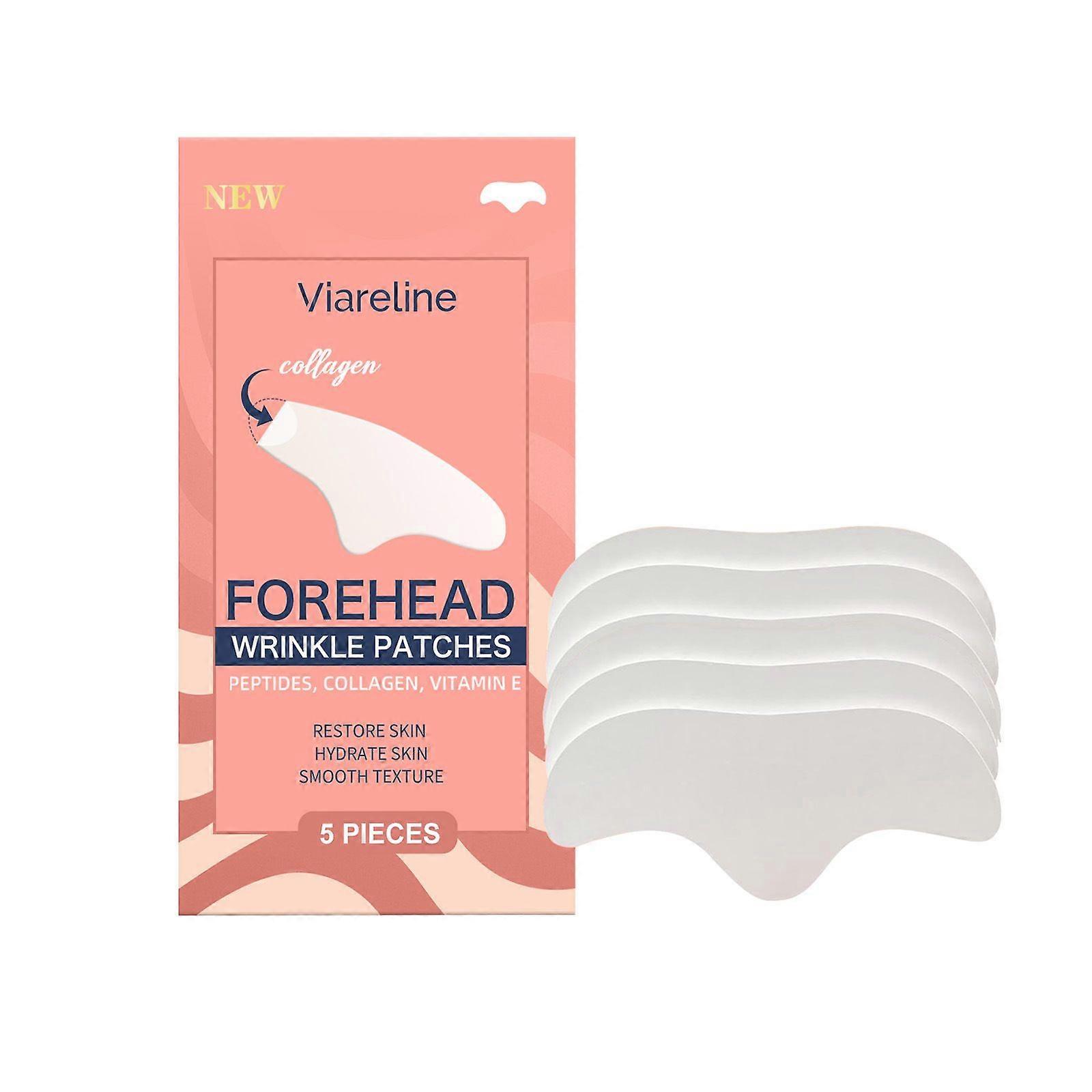 5Pcs Forehead Wrinkle Patches, Anti Wrinkle Patches With Hydrolyzed Collagen & Vitamin E, Forehead Wrinkles Treatment Softening Fine Lines