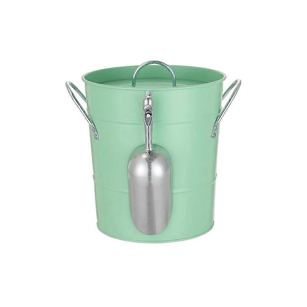 Ice Bucket For Home Bar Stainless Steel With Lid Portable Champagne And Beer Green Bar Accessory
