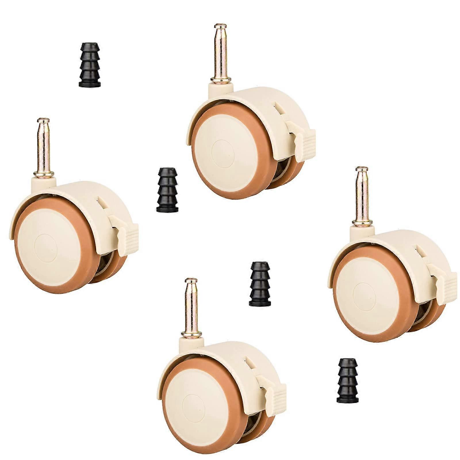 Set of 4 Castors for 's Furniture with Sleeve Pin Around 6.5 mm