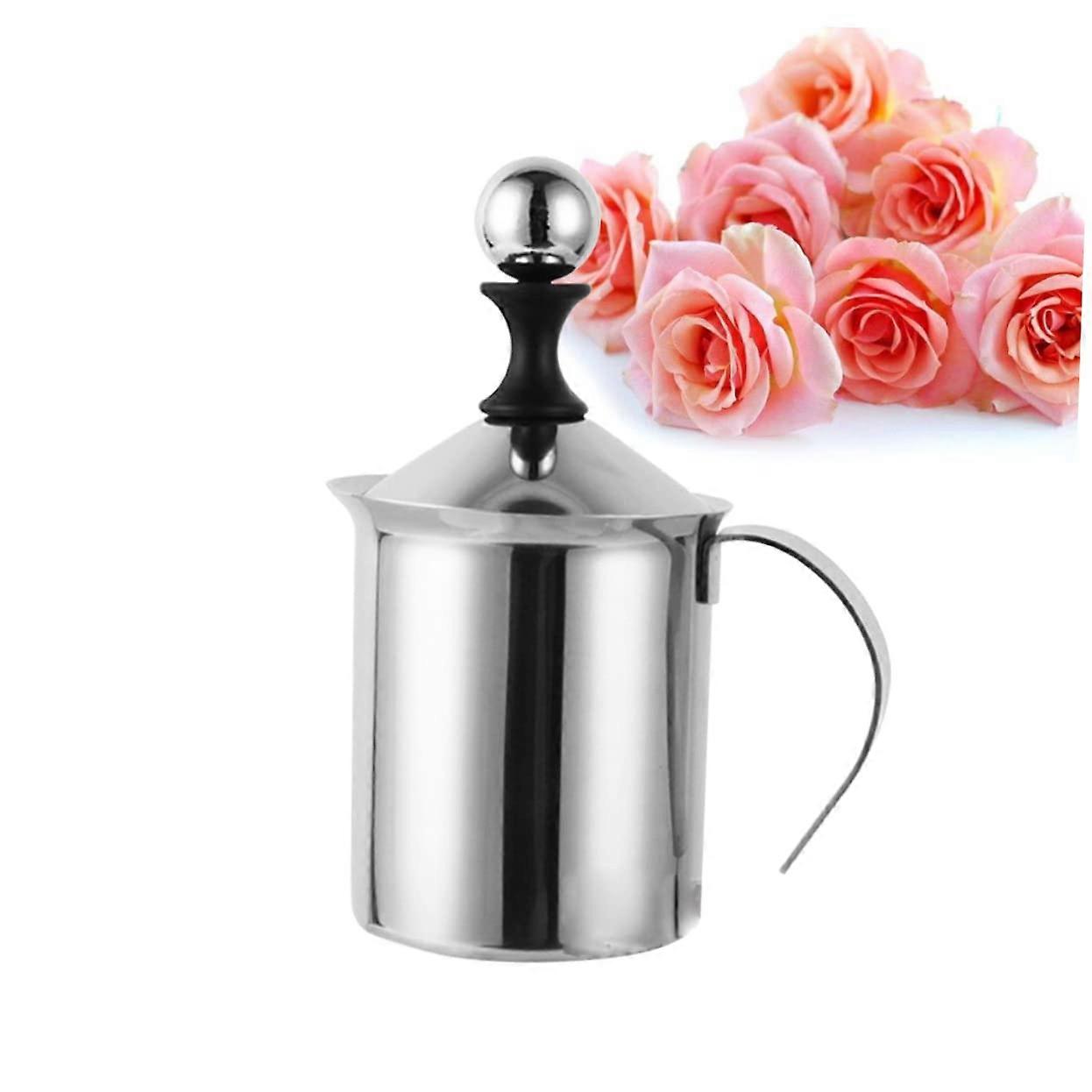 Milk Frother Handheld Milk Steamer with Double Mesh Whisk for Creamy Cappuccino and Latte Macchiato at Home