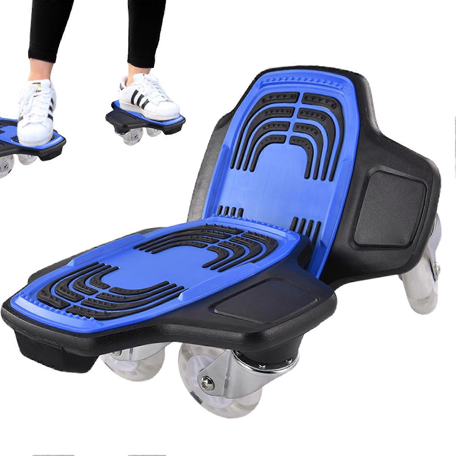 Shared skateboard for teens and adults, portable roller deck with wheels, balance training drift board, 24.9x26.7cm blue