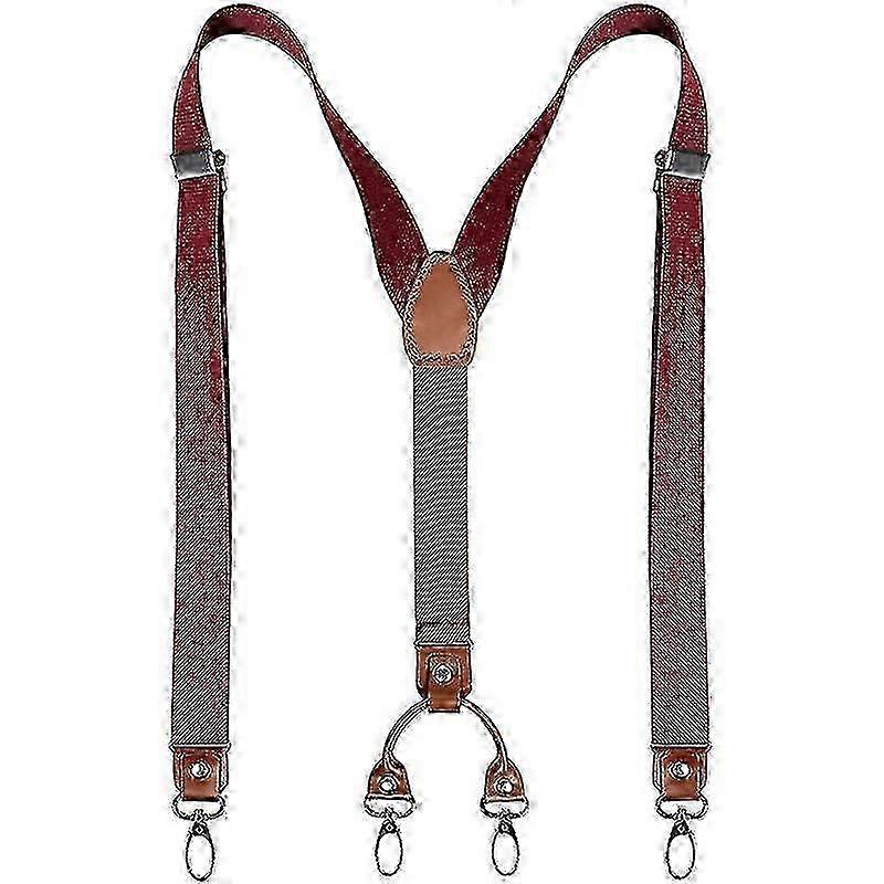 Men's Y-back 4 Metal Clip Elastic Wide Suspenders Ideal for Casual and Formal Wear, Adjustable Style Suspenders for Both Genders