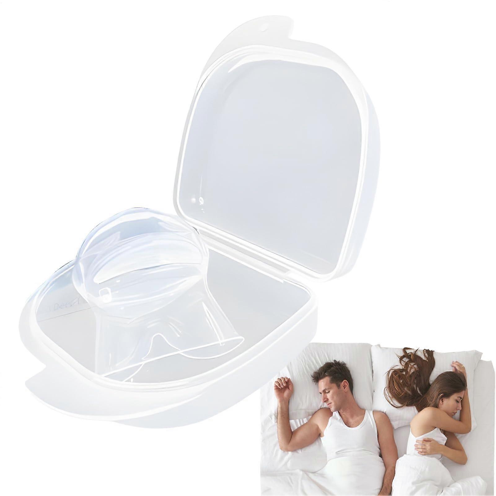 Anti-Snoring Device Tongue Holder Solution for Men and Women, Reusable Mouth Splint, White Silicone Tongue Condom