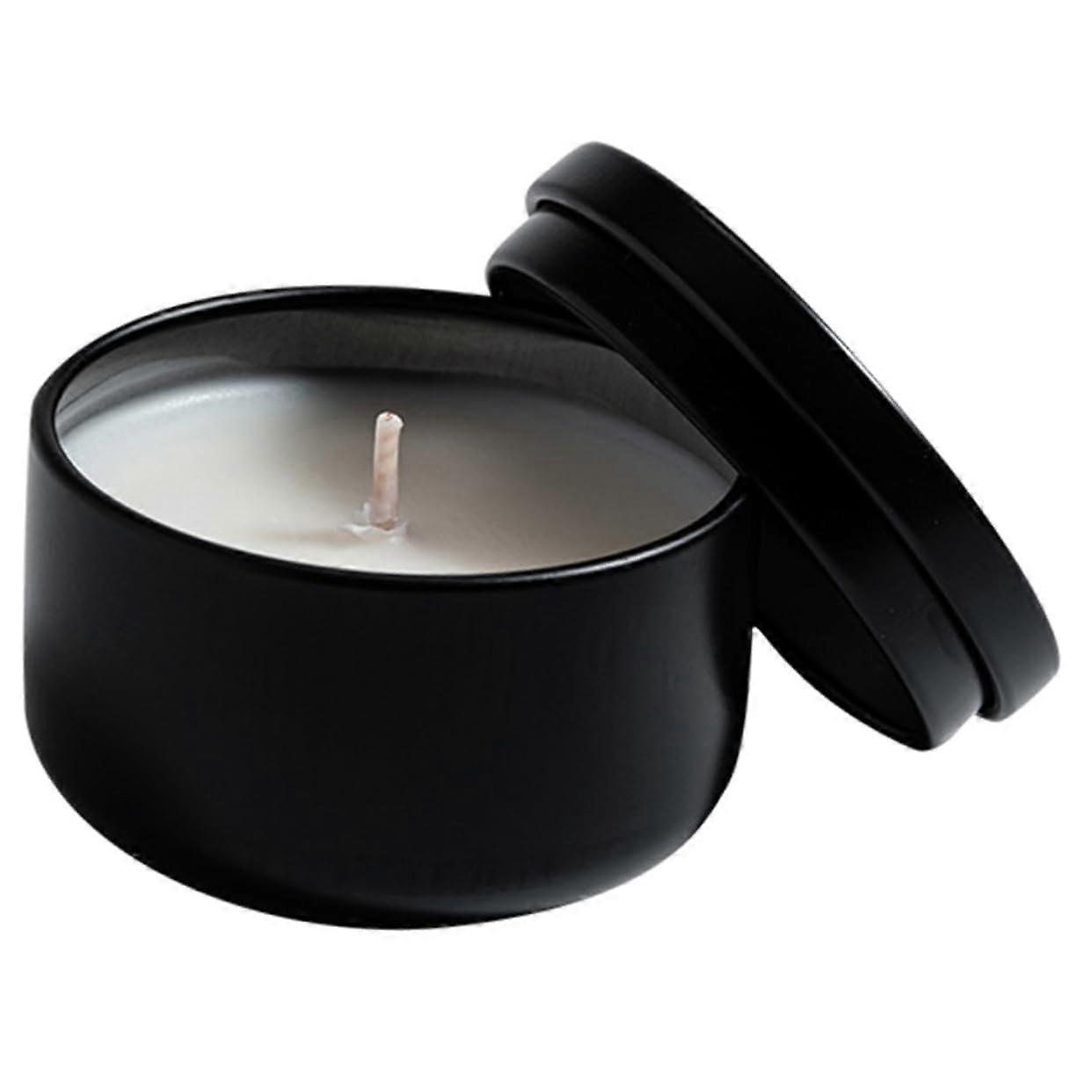Soy Wax Scented Candle in Black Iron Container - Aromatherapy Candle for Romantic Home Decor and Party Ambiance