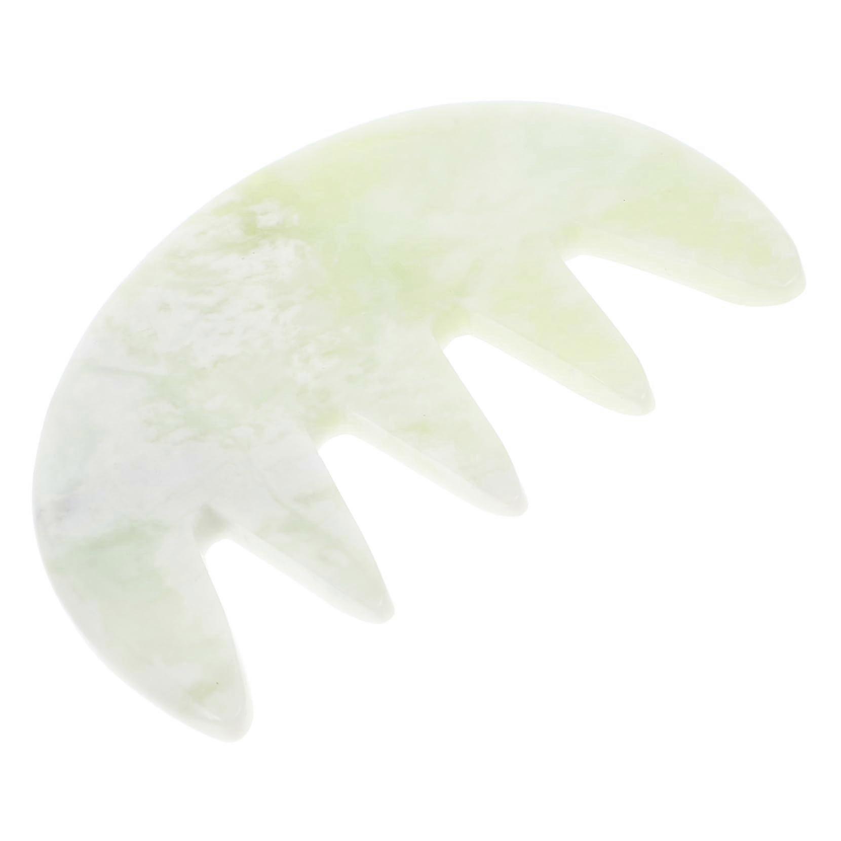 Jade Massage Comb Scalp Gua Sha Tool For Face And Hair, Multifunctional Scalp Massager, Jade Green