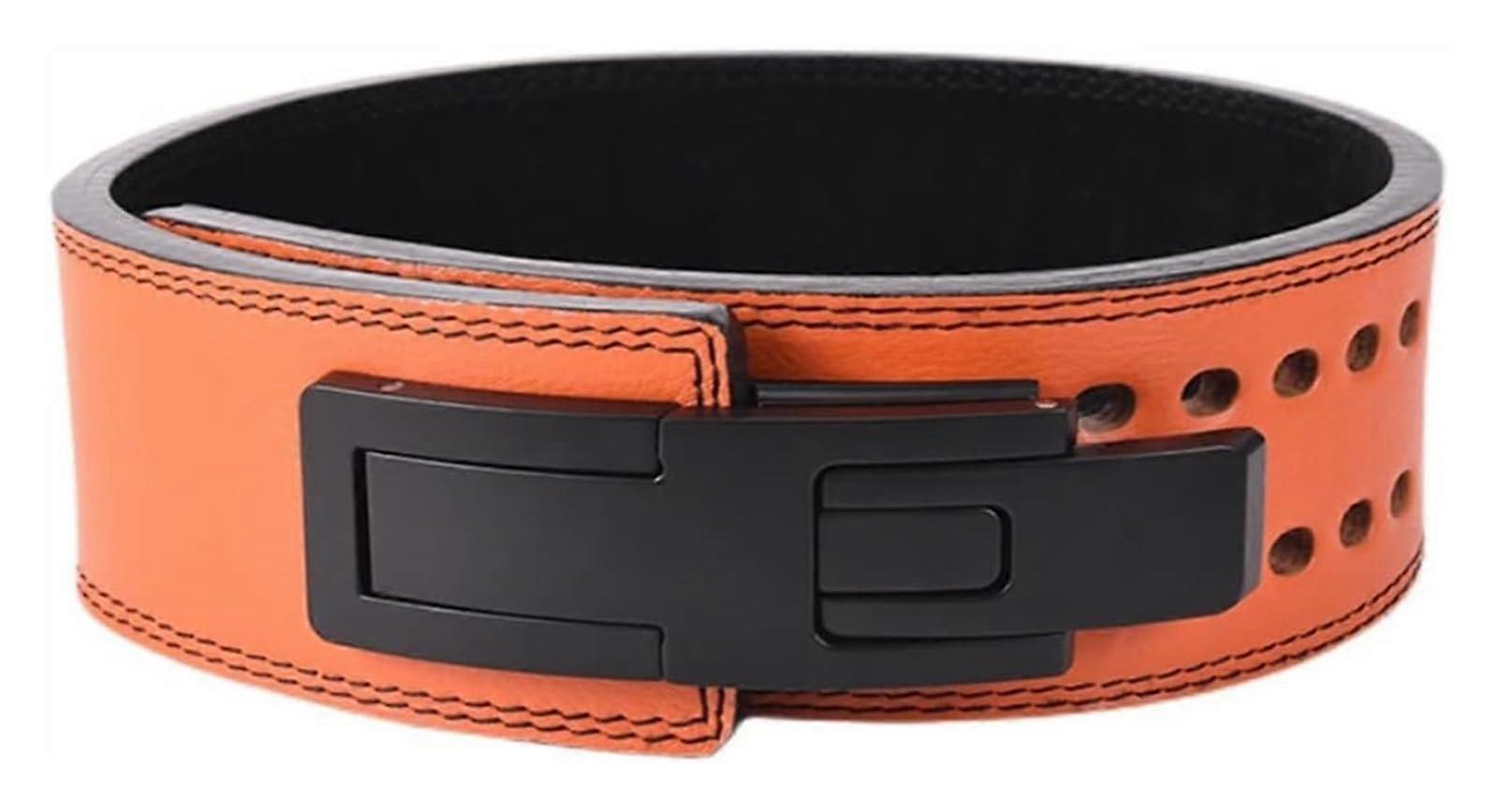 Fitness Lever Weight Lifting Leather Belt , 10cm Wide for Back Support (Black, S)