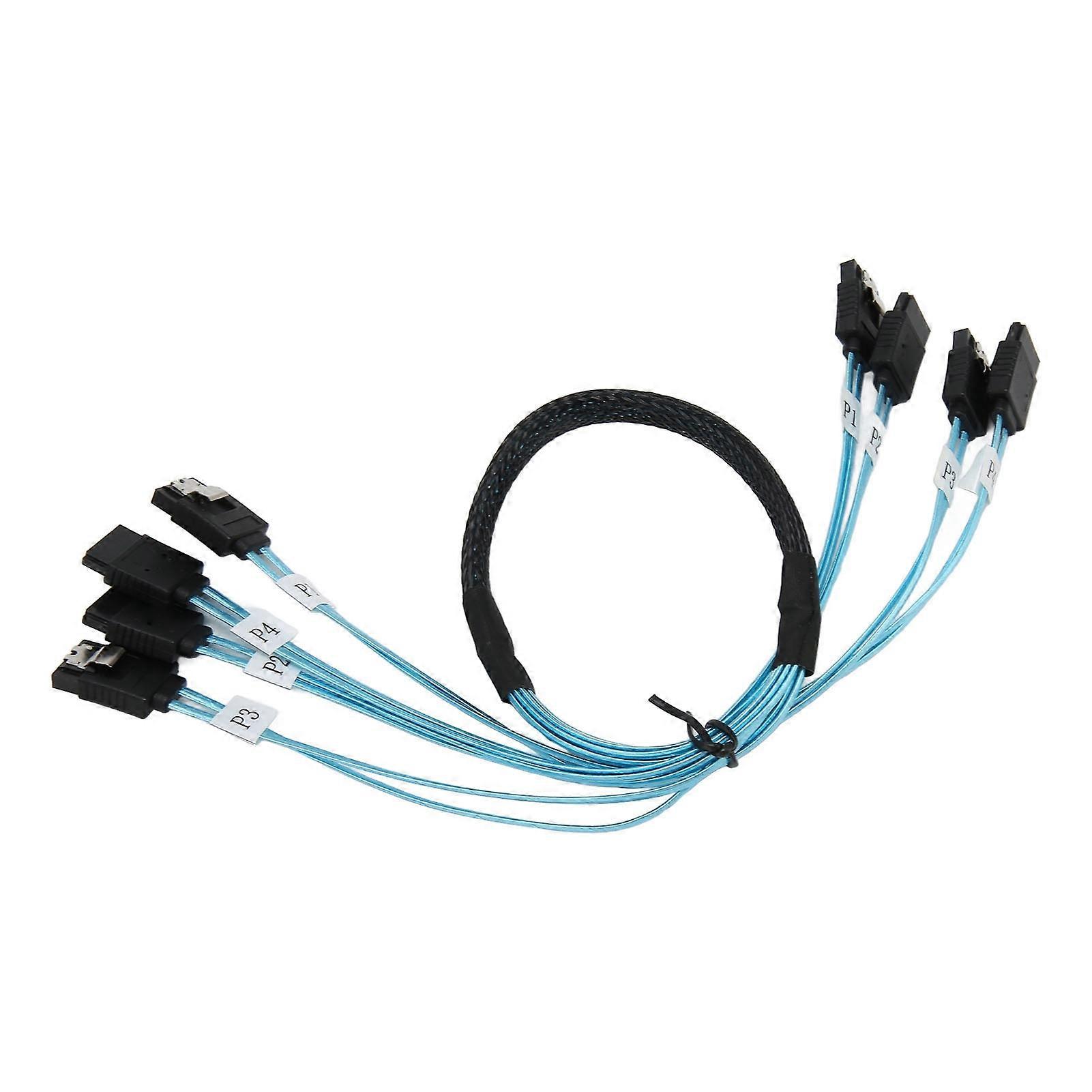 MINI SAS 4SATA Transmission Cable Connect to SDD Hard Disk Computer Server High Speed 7P to 4SATA Data Cable 1.6ft