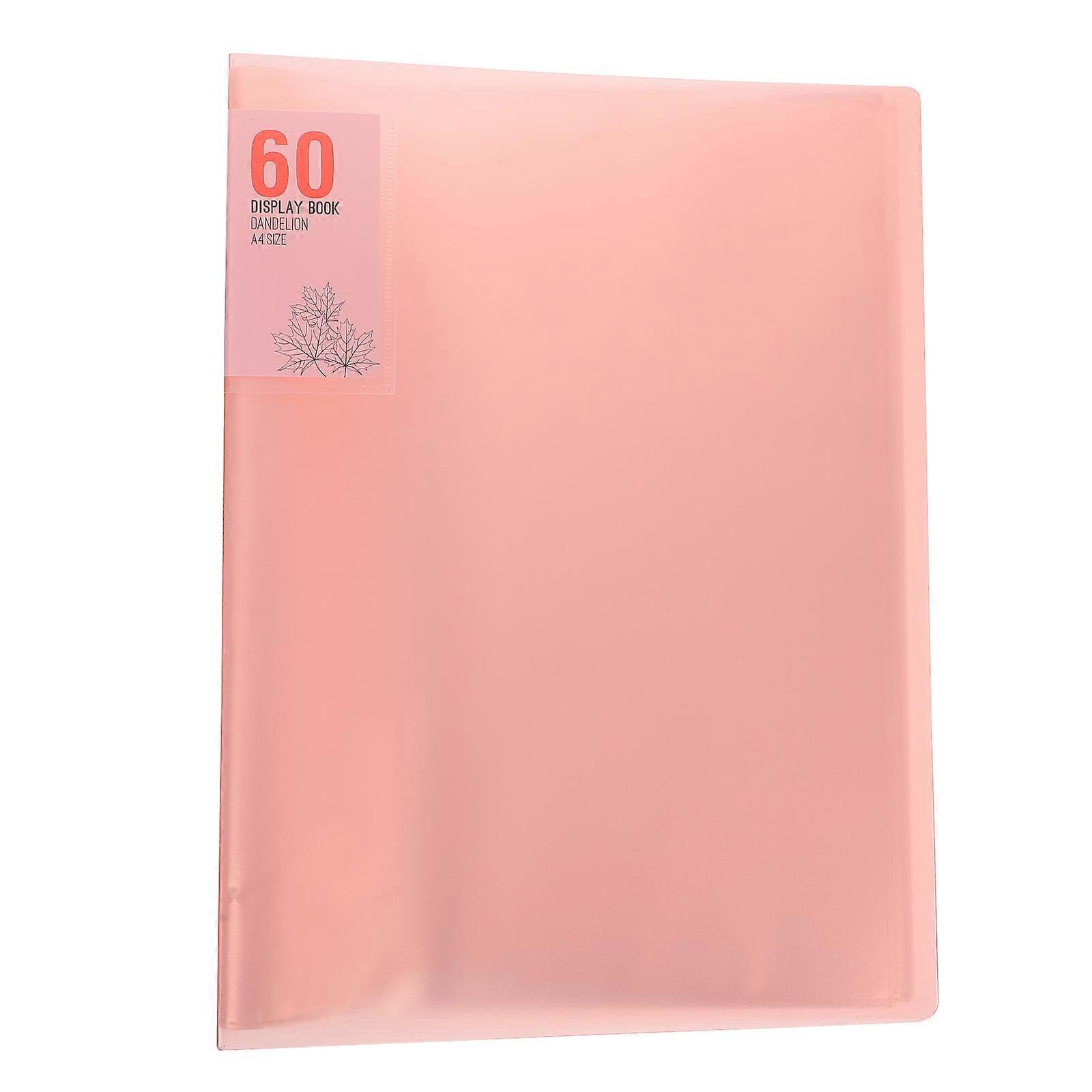 Red File Holder with 60 Pockets for A4 Size Paper Ideal for Office Use Portable and Lightweight PP