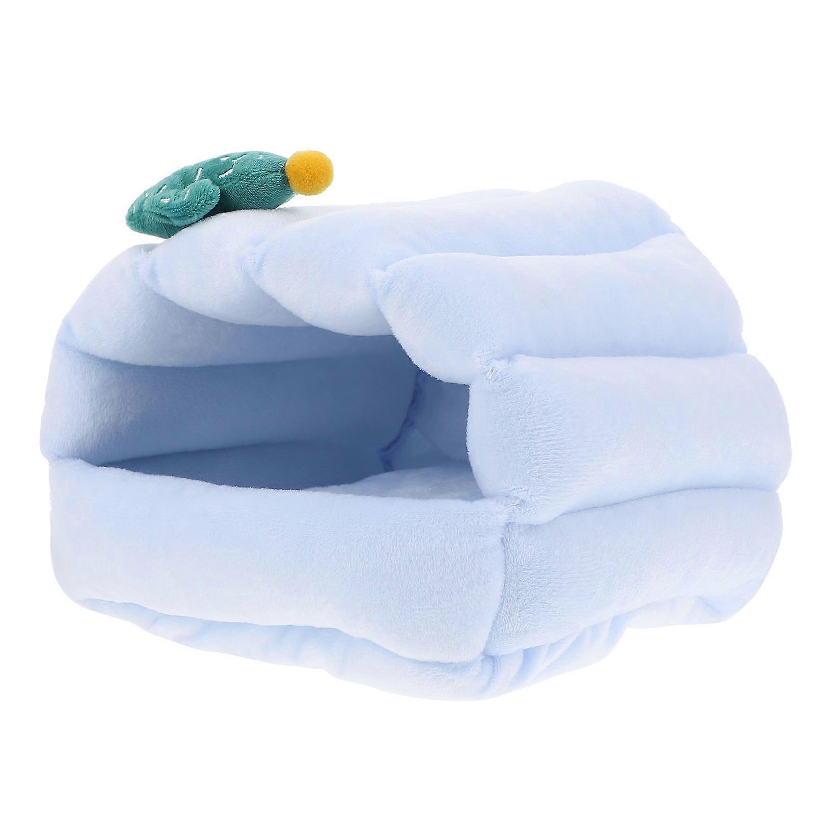 Hamster Sleeping Bed Protection from Cold Small Animal House Cozy Nest Blue 1Pack