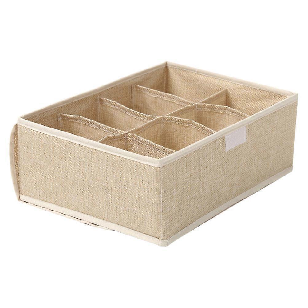 Compartment Storage Box Socks Organizer For Travel Khaki 33x24cm Organizing 1Pack