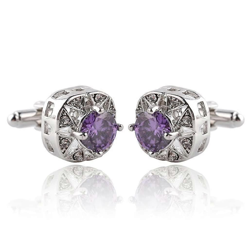 Cufflinks made of crystal, 2 color options, rhinestone design, suitable for all men's shirt sleeves.