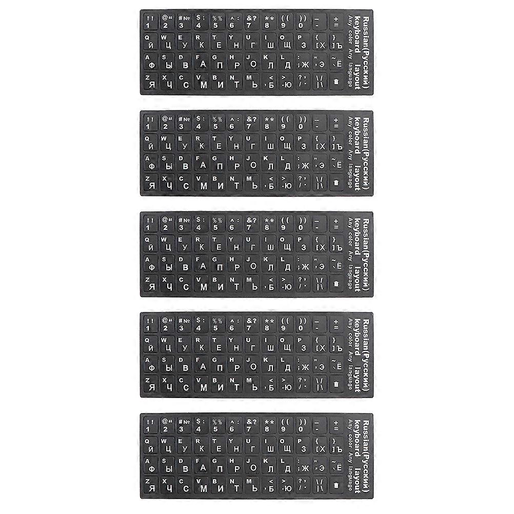 Keyboard Language Stickers Update Keyboard Letters Home Use Black 5Pcs