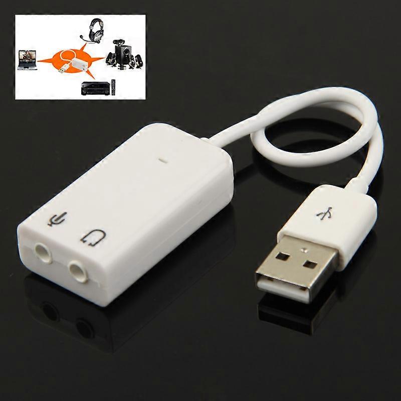 【New】 7.1 Channel USB Sound Adapter(White)