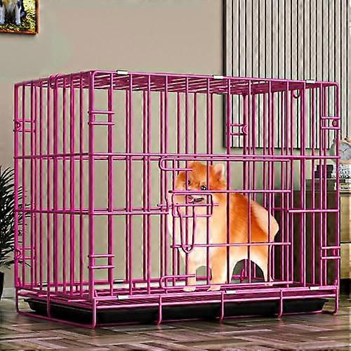 Small Dog Crate with Double Doors, Folding Metal Pet Cage, Portable Kennel Ref: 6857