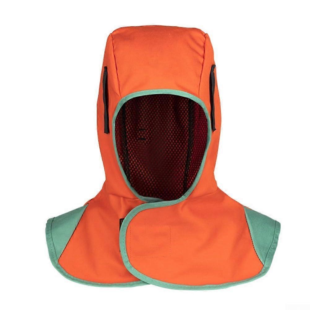 Sweatwicking protective welding hood, designed to keep you cool under pressure at work (orange).'