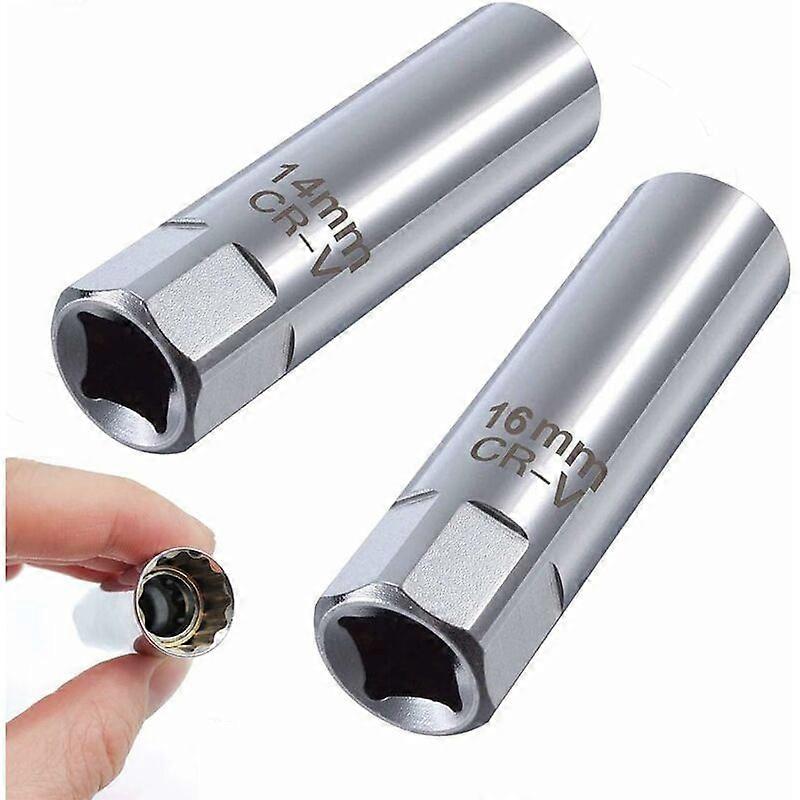 Spark Plug Socket 14mm 16mm Spark Plug Socket with Magnetic 3/8" Twelve Point Spark Plug Socket Spark Plug Wrench Tools Spark