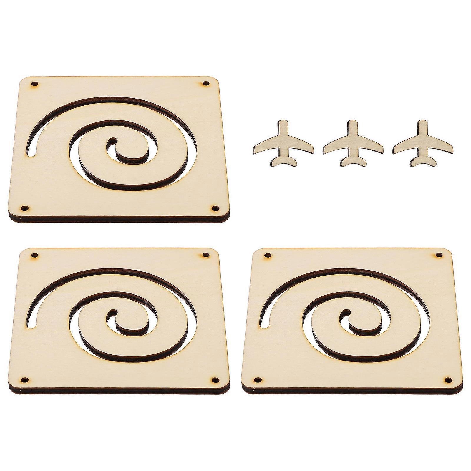 DIY Wooden Chip Kit for Graffiti and Painting 3 Sets of Chute Plane Shaped Craft Ornaments for Kids