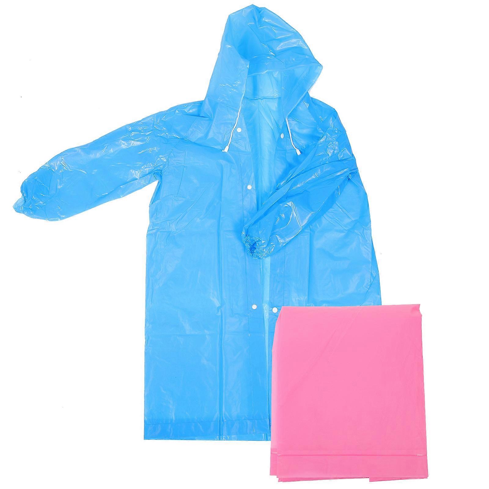 Compact Foldable Raincoat Kids Supply Quick-Drying Blue 110x55cm Durable Tear-Resistant 2Set