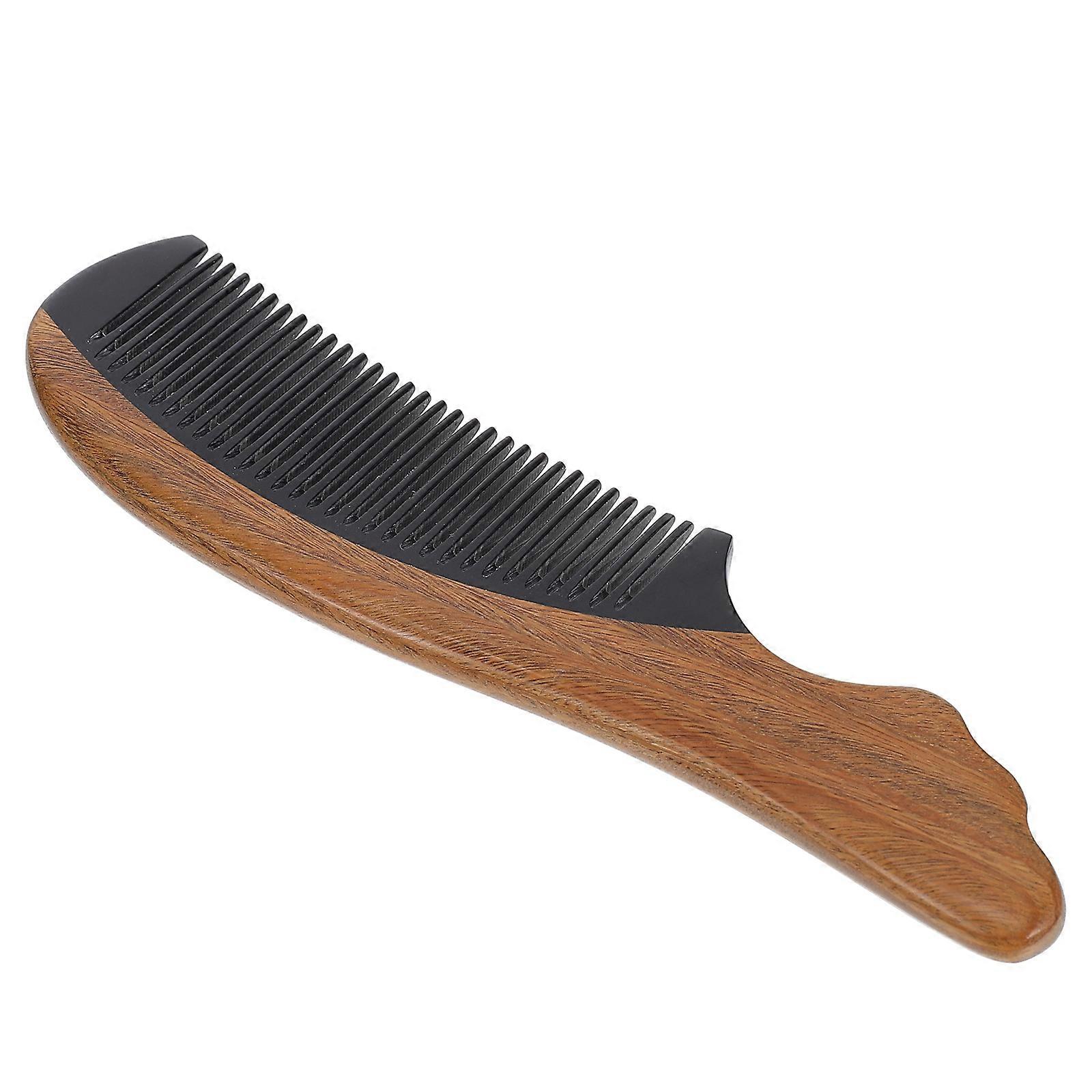 Durable Green Sandalwood Comb for Boys – Lightweight, Smooth Edges, Curly Hair Care, Gentle Hair Comb