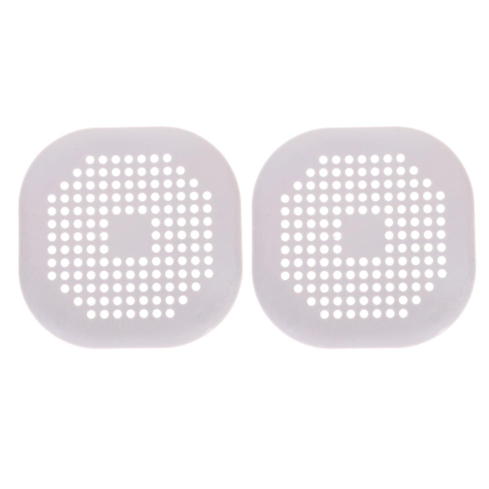 Kitchen Drain Cover Protector Square TPR Prevents Hair Blockage Keeps Insects Out 14x14cm 2Pcs