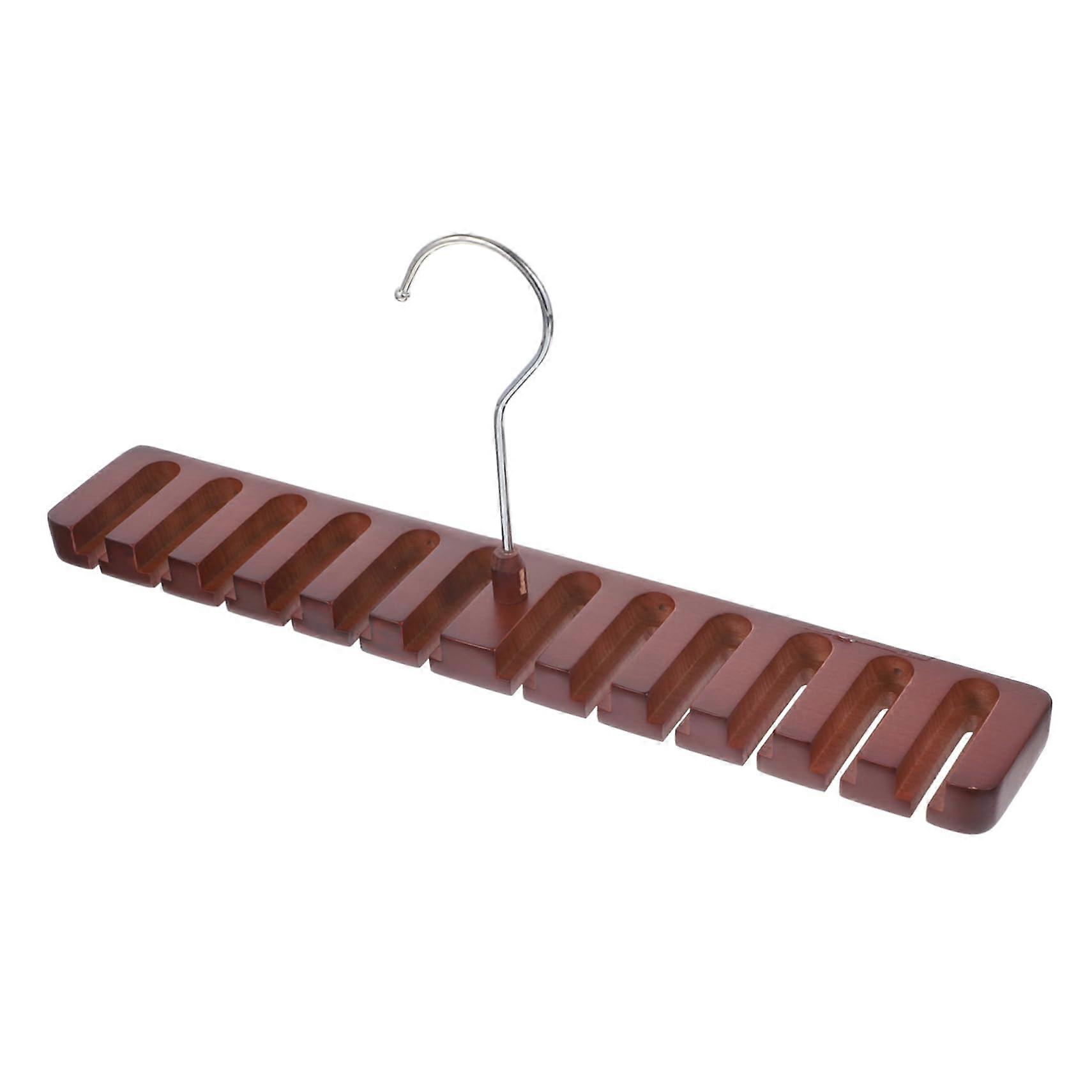 Wooden Belt Hanger Scarf Organizer for Closet, Red Style Tie and Scarf Rack, Durable Storage Solution