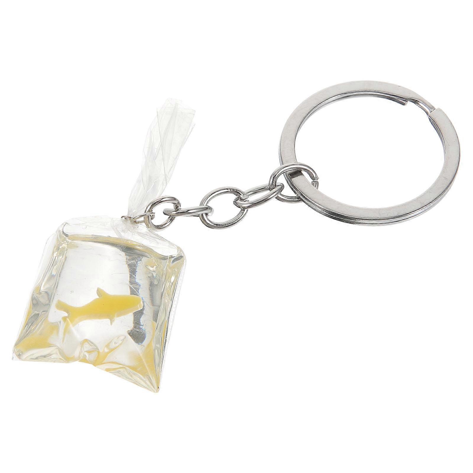 Goldfish Key Chain Fish in A Bag for Decoration Cute Bag Pendant