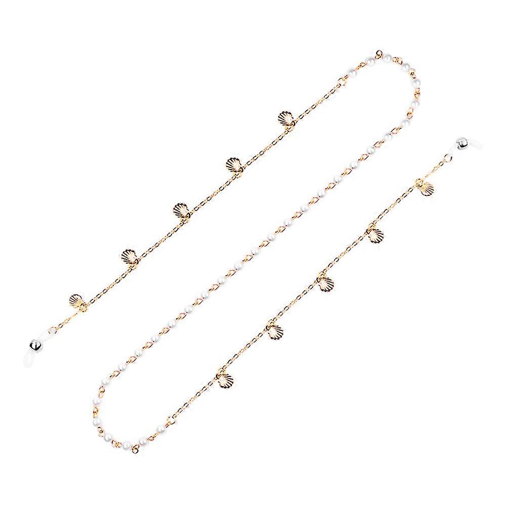 Glasses Strap Pearl Glasses Cord for Eyewear Accessory Golden Anti-Skid Function 1Pack
