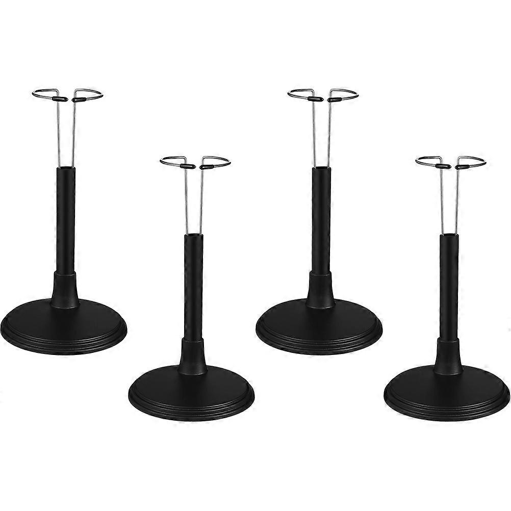 4pcs Black Doll Display Stand Sturdy Rack for Dolls & Action Figures Easy Assembly for Home or Shop Use