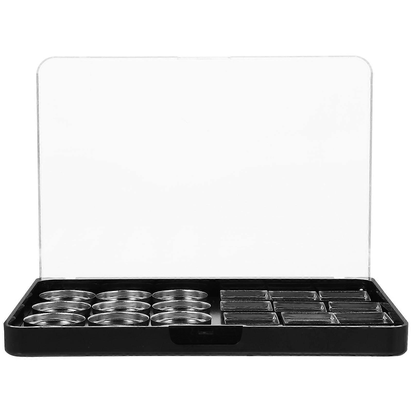 DIY Eyeshadow Palette Empty Cosmetics Holder For Travel Use Black Safe Material 24 Trays