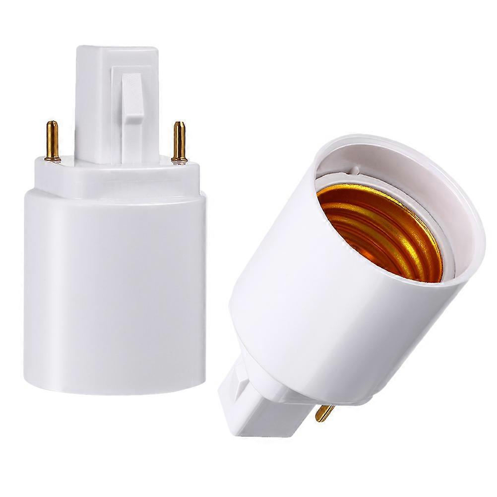 E27 Bulb Socket Converter for Lamp with G24D to E27 Adapter White Color Fits Most LED Bulbs and Lamps 2 Pieces