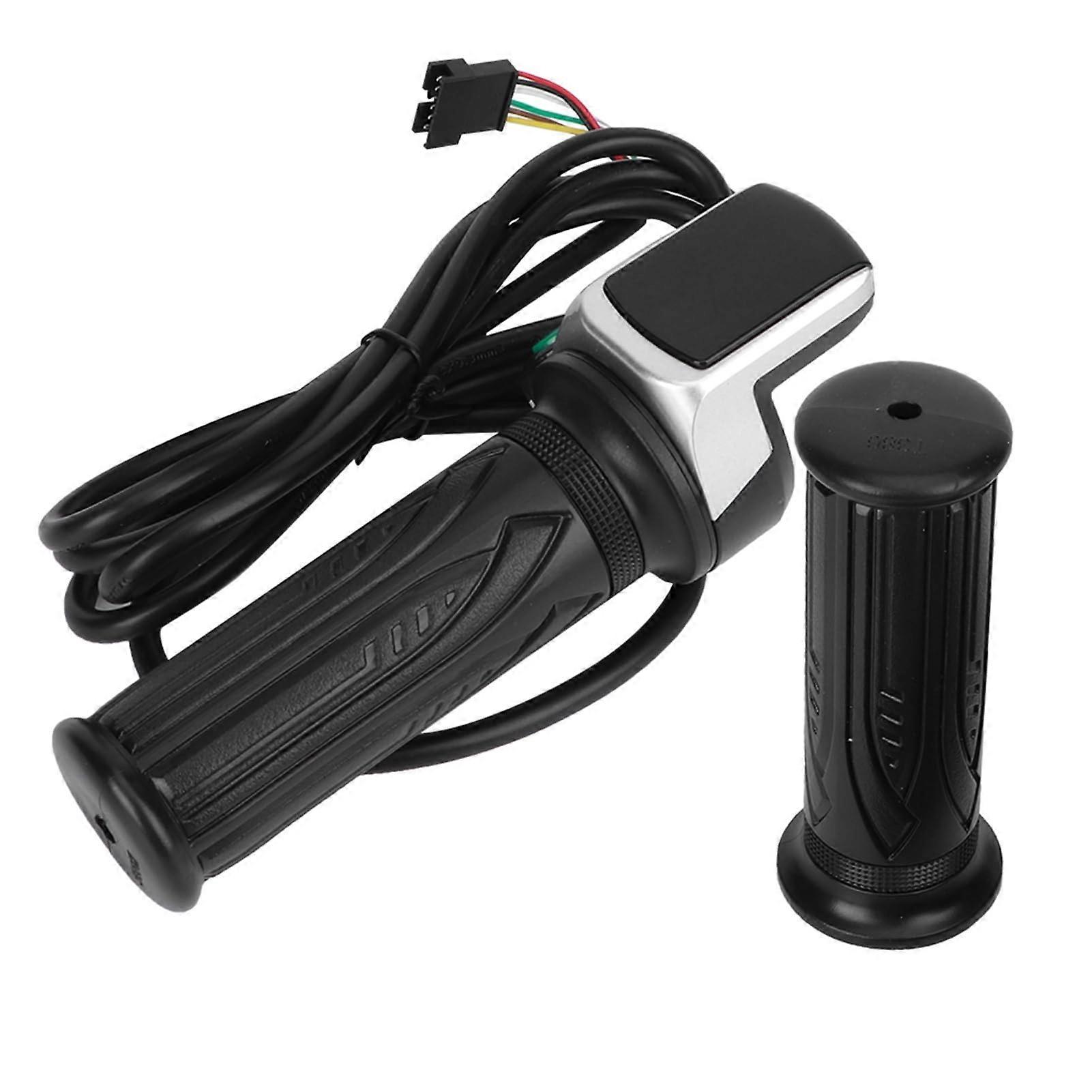 LCD Throttle Grip for Electric Bikes, 36V Half Twist with LED Display Lock, Waterproof Design