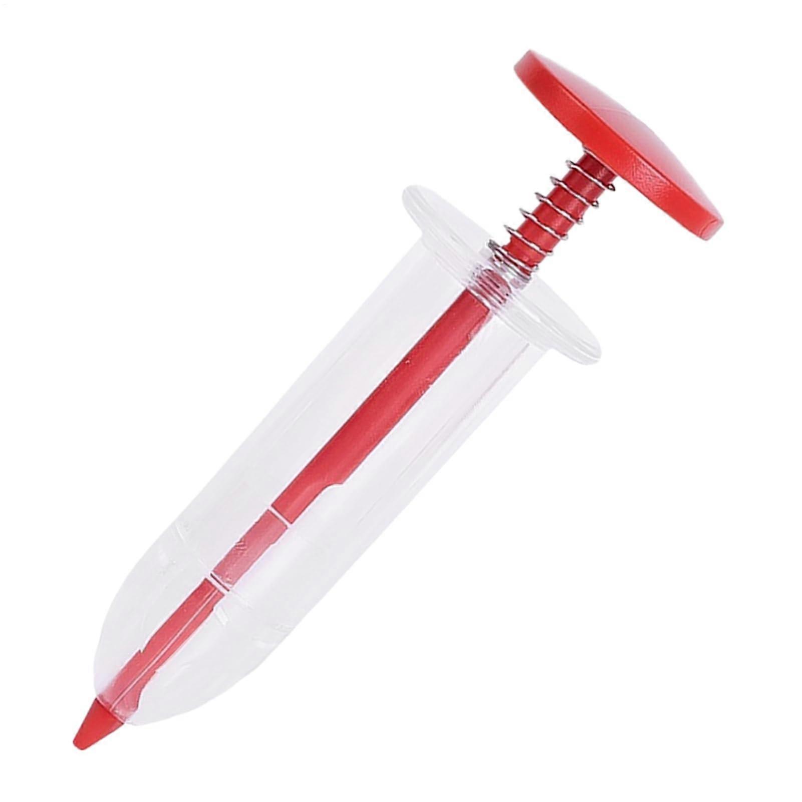 Seed Planter Planting Tool Manual Dibber, Ergonomic Handheld Sowing and Spreading Device for Gardening on Lawns in Gardens, Yards, and Parks Red