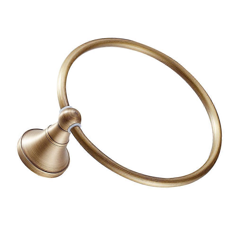 Golden Brass Round Towel Ring for Bathroom Use Durable and Elegant Design Fits Any Decor 4.5 Inches