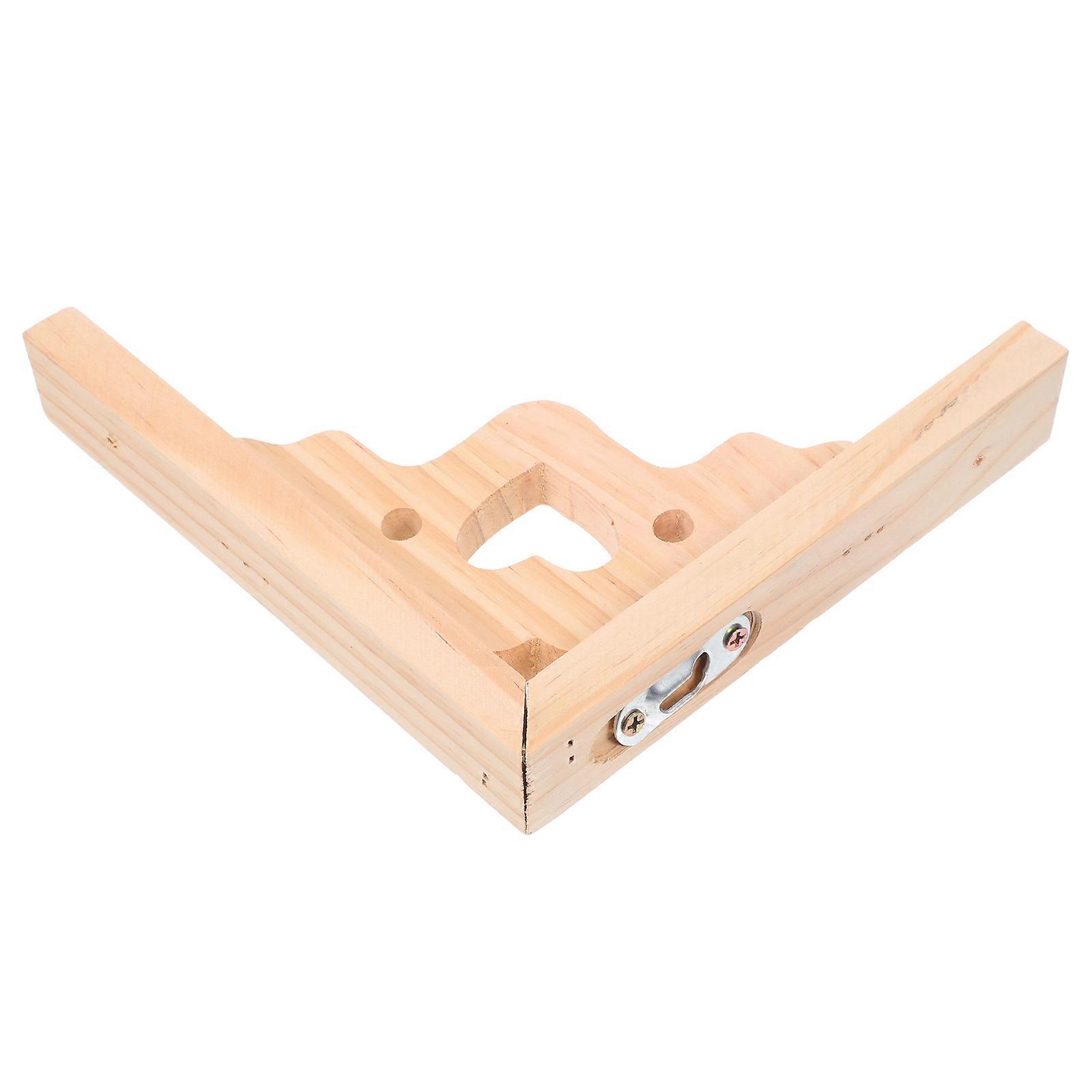 Wood Bracket Floating Shelf Support For Home Decor Stylish Light Yellow Finish 1Set