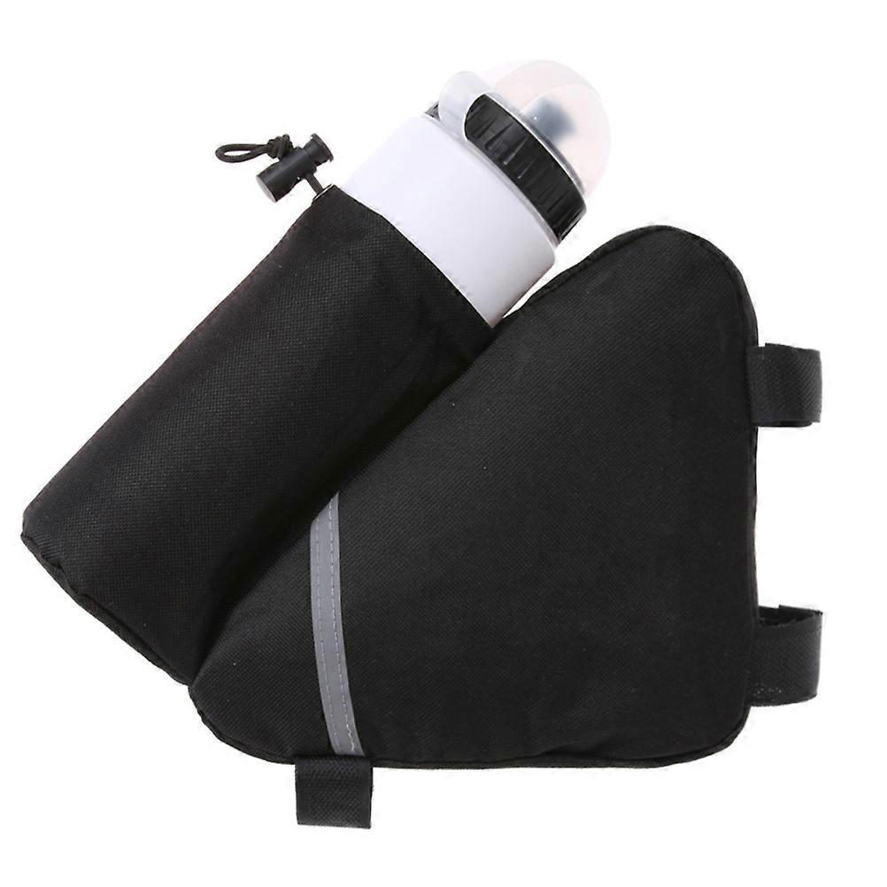 Cycling Bag Saddle Frame Pouch Triangle Front Tube Storage For Mountain Road And Commuter Bikes Compact Black