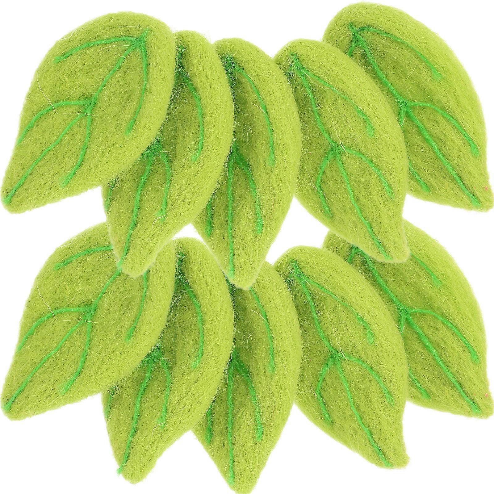 DIY Felt Leaf Decor for Crafts Lovely Green Leaf Design Perfect for DIY Projects 10pcs