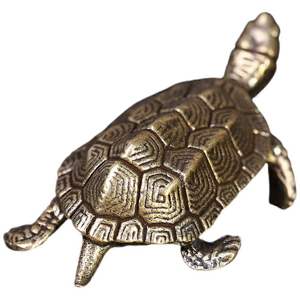 Retro Dark Tortoise Figurine for Decor Lifelike Turtle Statue for Desktop Table