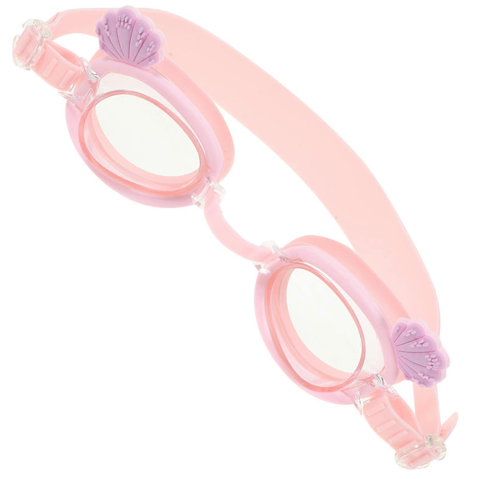 Silicone Kids Goggles with Comfortable Fit and Adjustable Straps for Swimming Pink