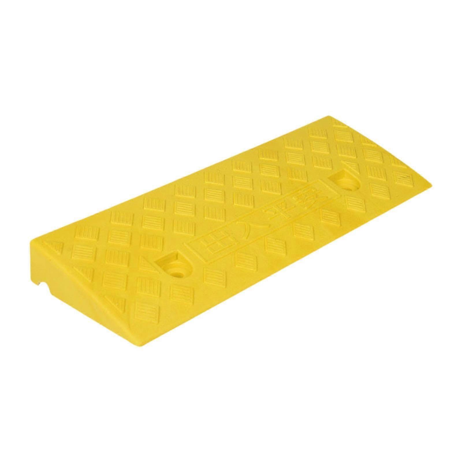 Roadside embankment cushion, threshold ramp cushion, multipurpose curb ramp for household use over thresholds for cars, motorhomes, sidewalks, yellow