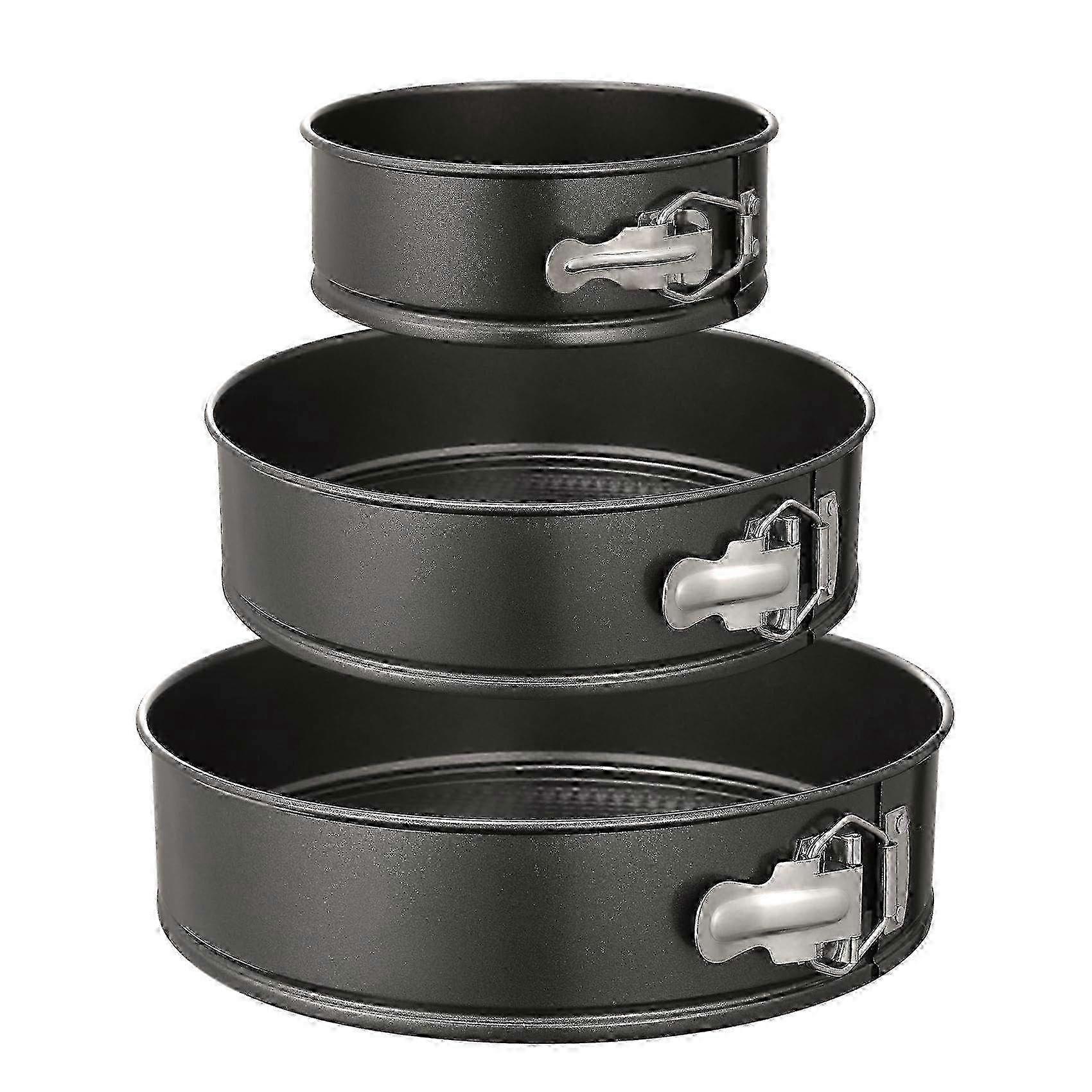 3-Piece Non-Stick Springform Pan Set - Leakproof Bakeware for Cheesakes in 6, 8, & 10 Sizes - Ideal for Egg Tarts & Desserts