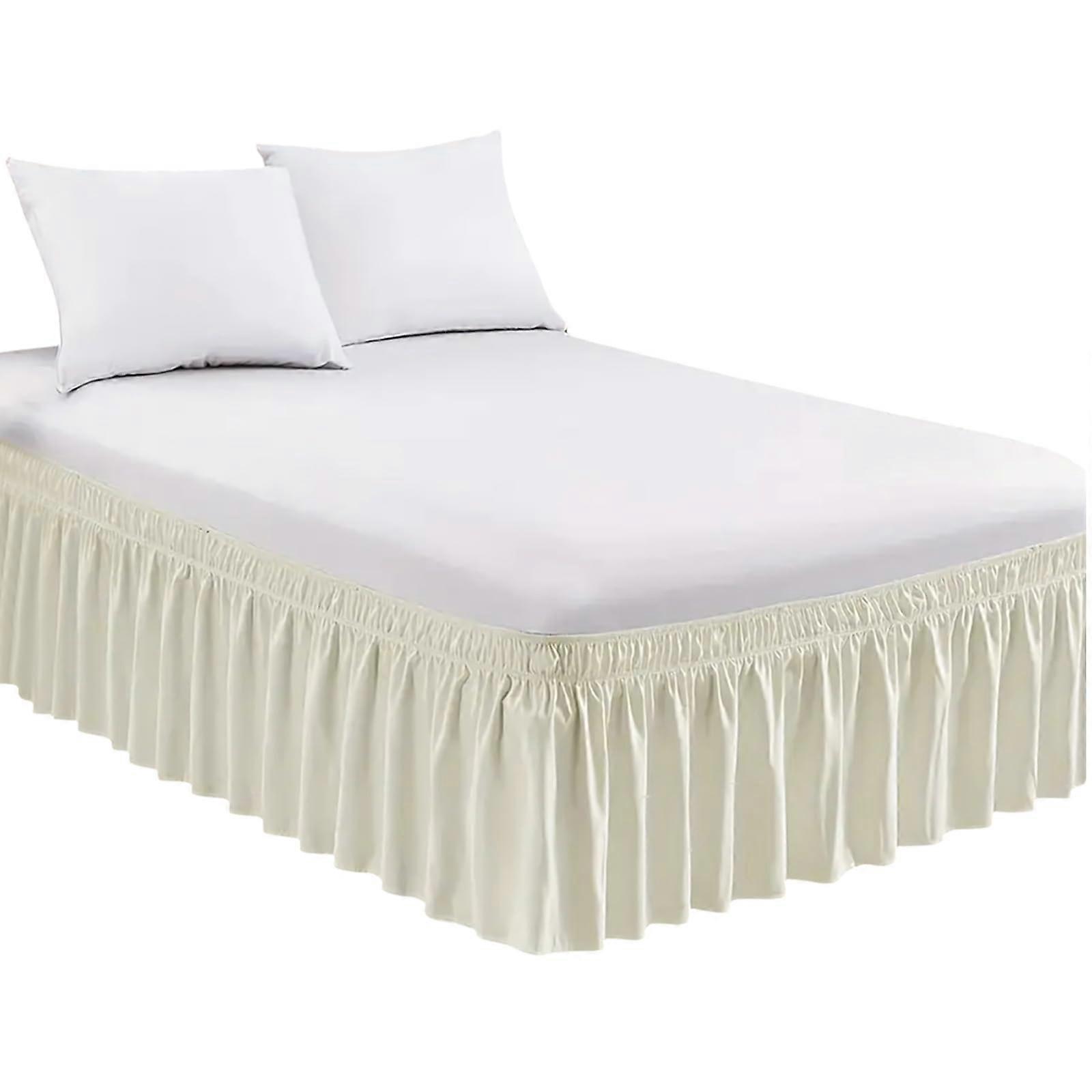 Wrap Around Bed Skirt Valance Queen Size (Beige, Full) Beige Full Size Ref: 2539