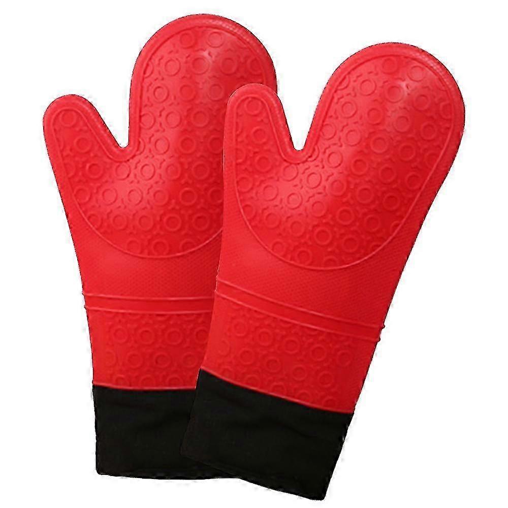 Heat Resistant Silicone Oven Gloves (black,1 Pair)