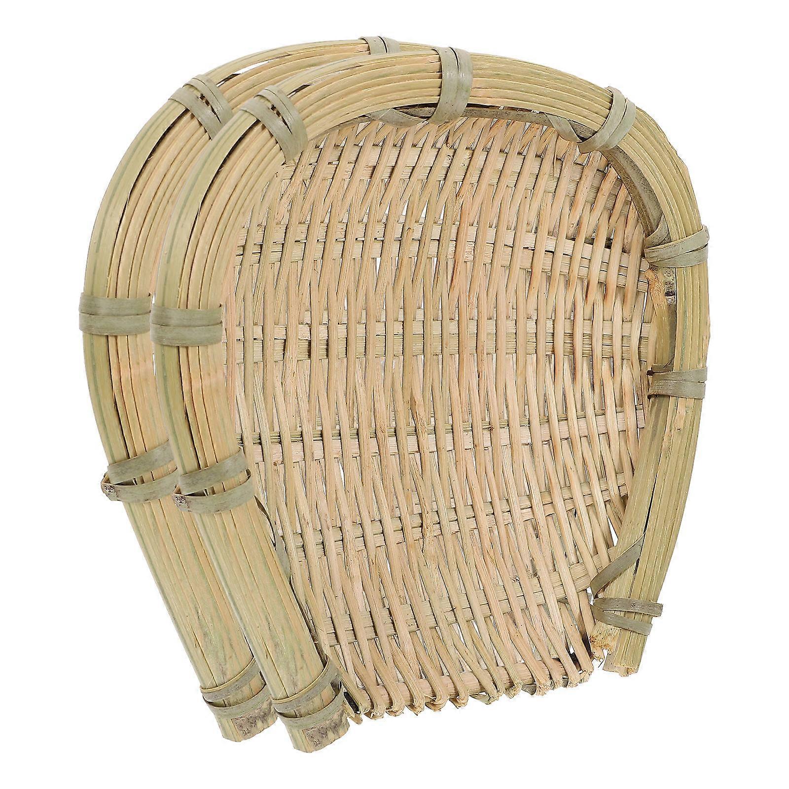 Light Yellow Plastic Baskets for Storing with Drainage Design and Stackable Function 2 Pcs